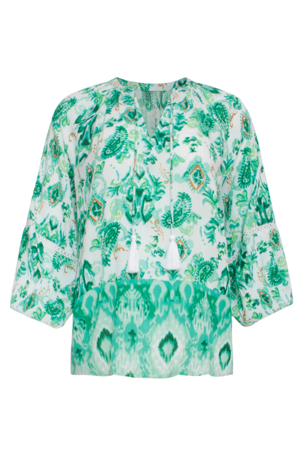 24141 Fris - Ornamentprint Top | White - Muticolour - Image 2