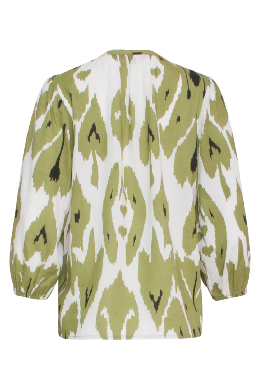 24142 Eenvoudige Klassieke Top Met Mos Aztekenprint | Off White - Light Army - Image 7
