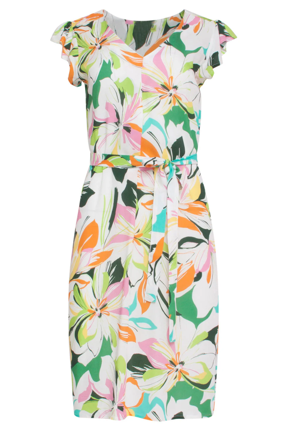 24148 Zomerjurk Met Bloemenprintlevendige En | Off White - Muticolour - Image 2