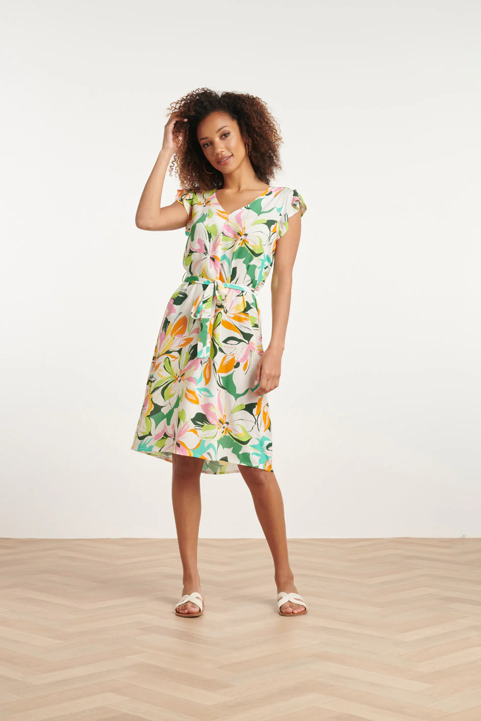 24148 Zomerjurk Met Bloemenprintlevendige En | Off White - Muticolour - Image 3