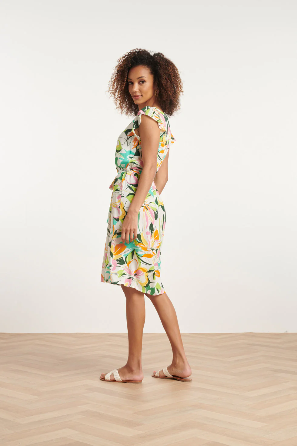24148 Zomerjurk Met Bloemenprintlevendige En | Off White - Muticolour - Image 5