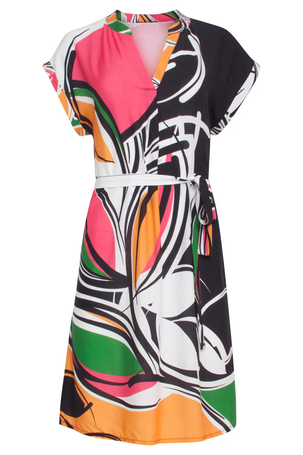 24151 Zomerjurk Met Abstracte Bloemenprint | Black - Muticolour - Image 2