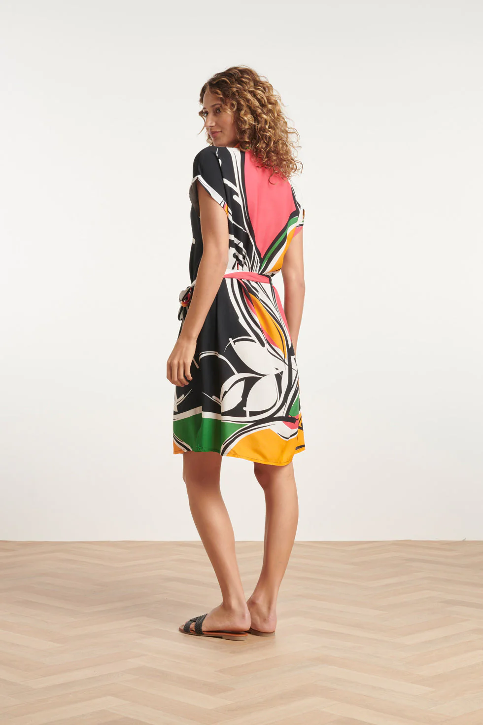 24151 Zomerjurk Met Abstracte Bloemenprint | Black - Muticolour - Image 5