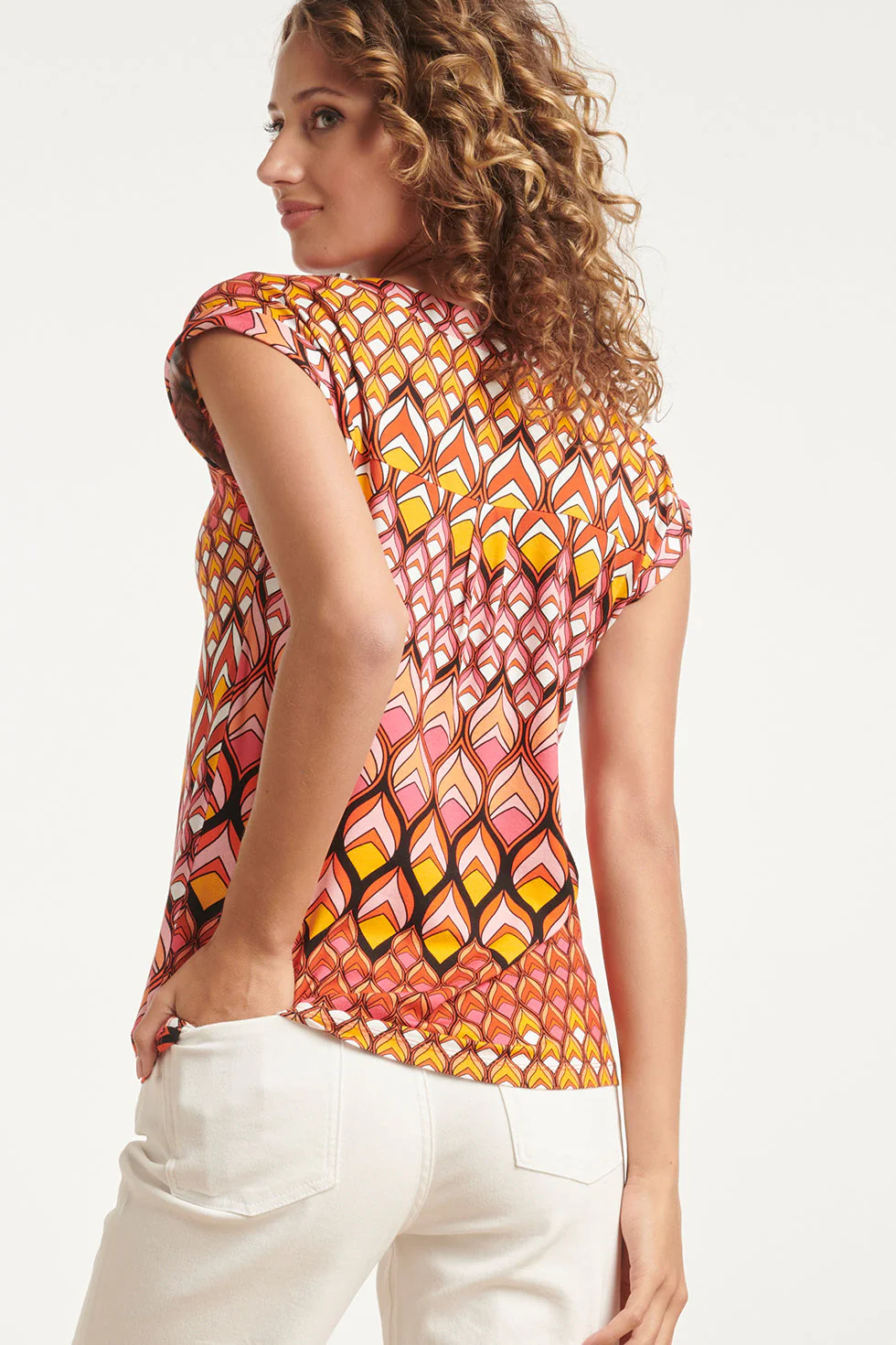24154 Zomer Top Met Retro Grafische Print | Muticolour - Image 5