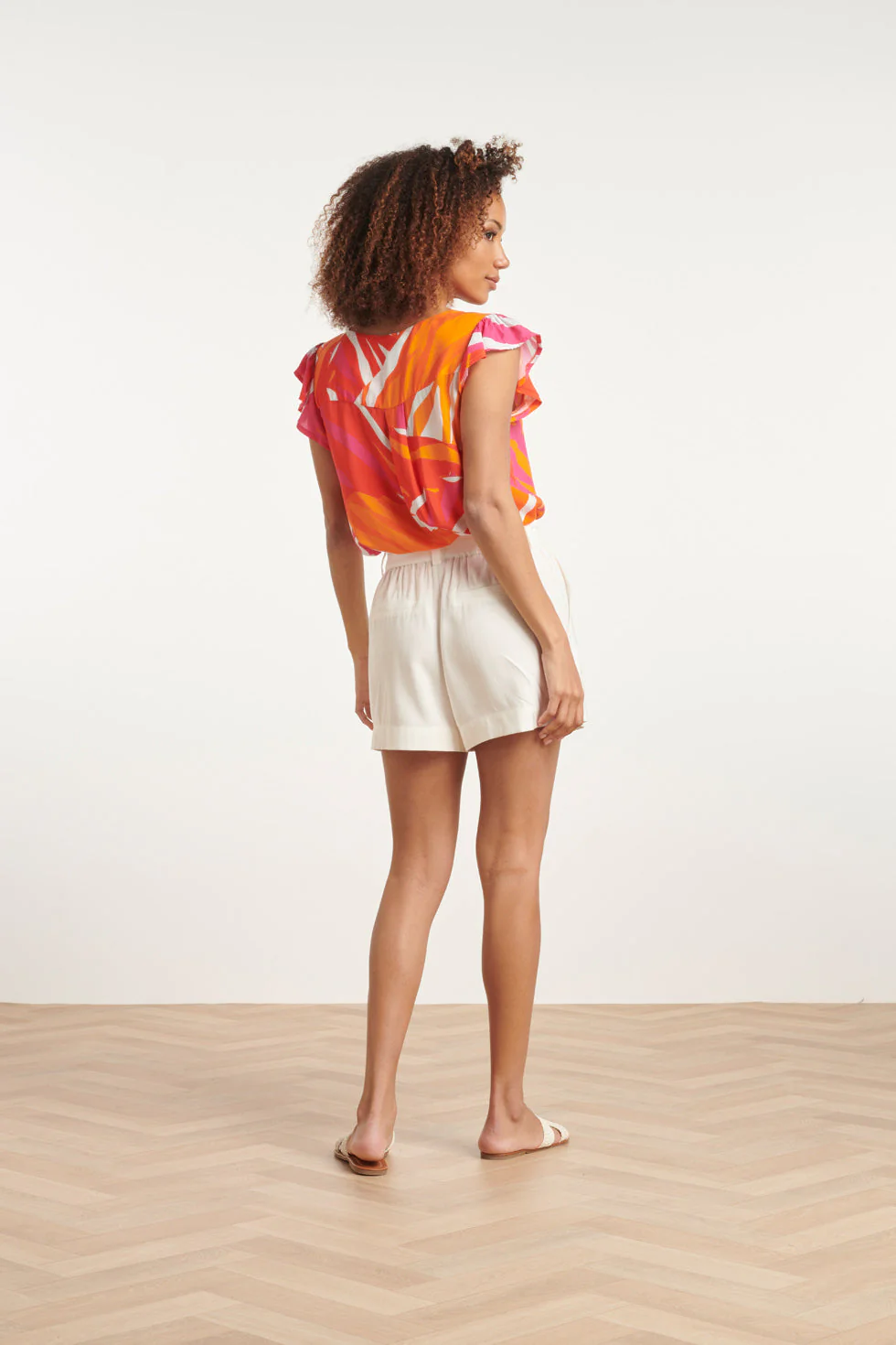 24158 Top Met Frivole Mouwtjesspeelse Wildprint | Muticolour - Image 5