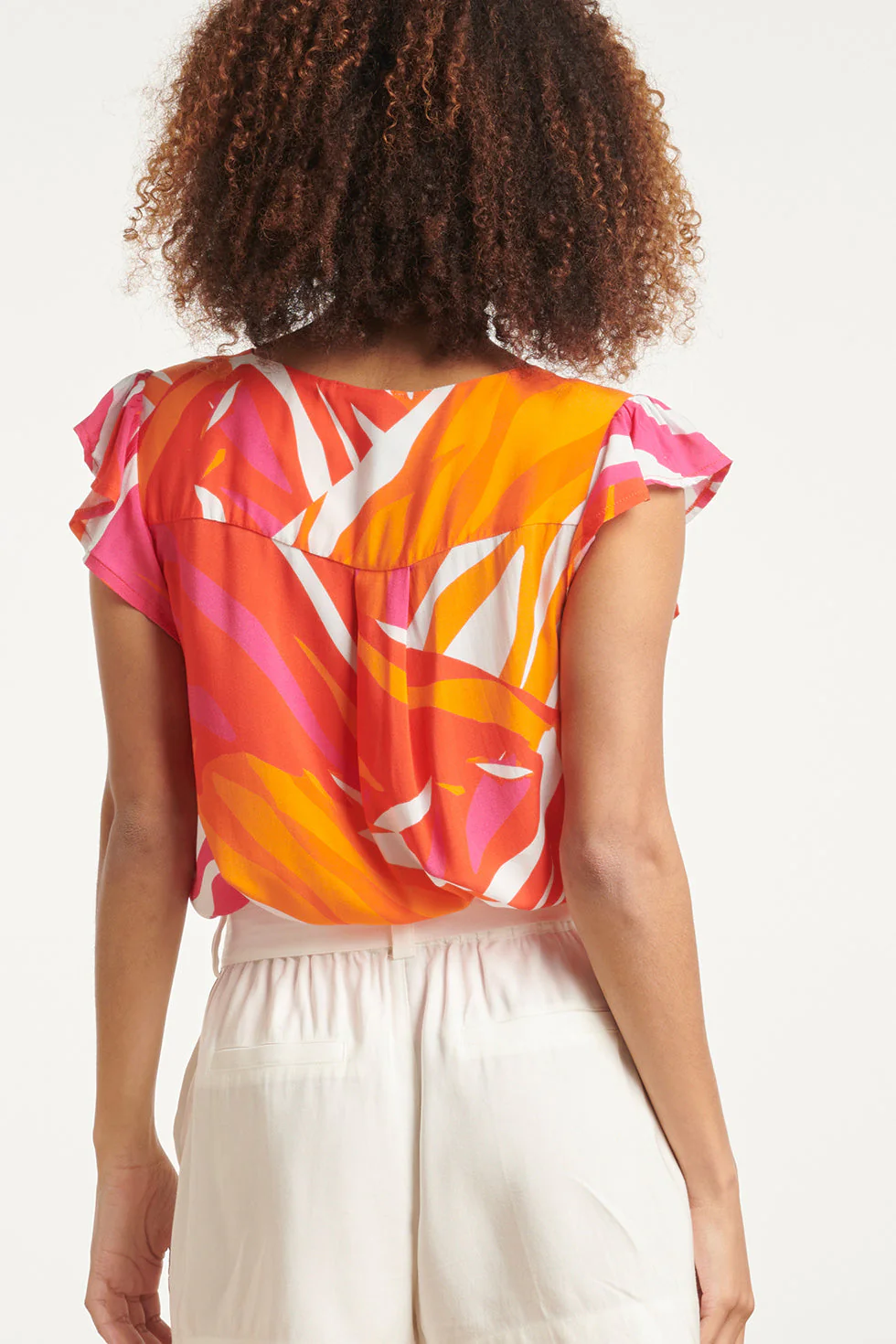 24158 Top Met Frivole Mouwtjesspeelse Wildprint | Muticolour - Image 6