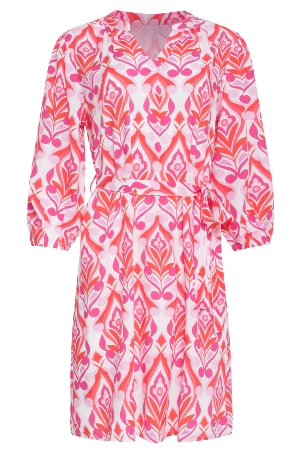 24159 Zomerjurk Met Ornamentprintverschillende  Tinten | White - Muticolour - Image 2