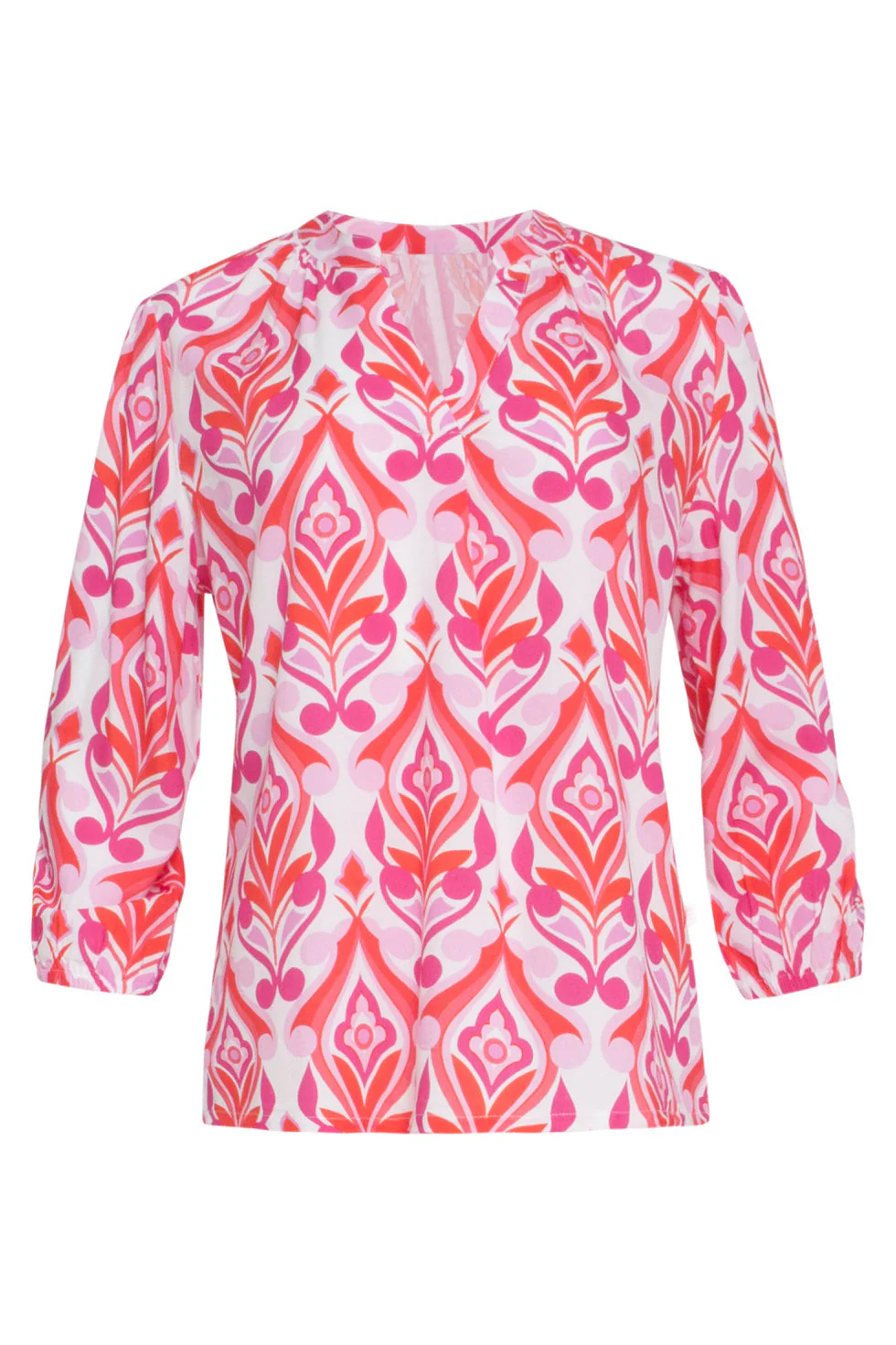 24160 Top Met Ornamentprintverschillende Tinten | White - Muticolour - Image 2