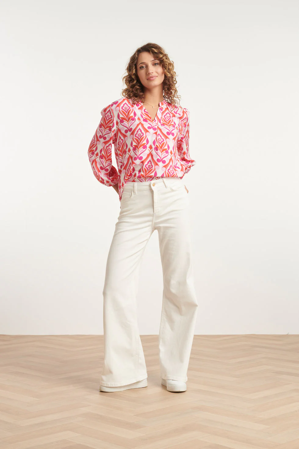 24160 Top Met Ornamentprintverschillende Tinten | White - Muticolour - Image 3