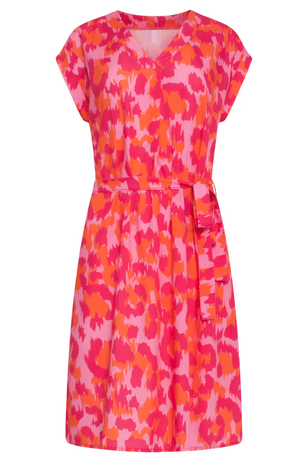 24161 Klassieke Jurk Met Gedurfd Cheetah Patroonfuchsia | Pink - Muticolour - Image 2