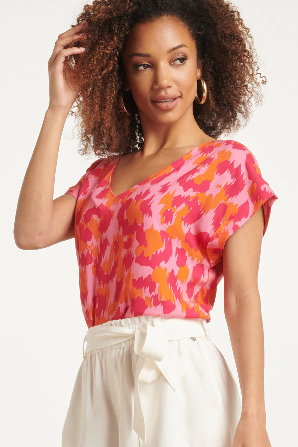 24162 Top Met Gedurfd Cheetah Patroonfuchsia | Pink - Muticolour - Image 3