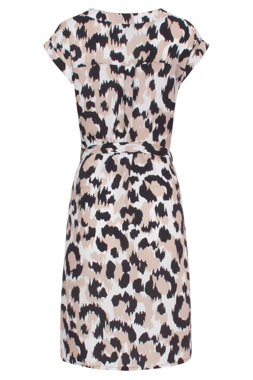 24163 Klassieke Jurk Met Gedurfd Cheeta Patroon | Off White - Black - Image 7