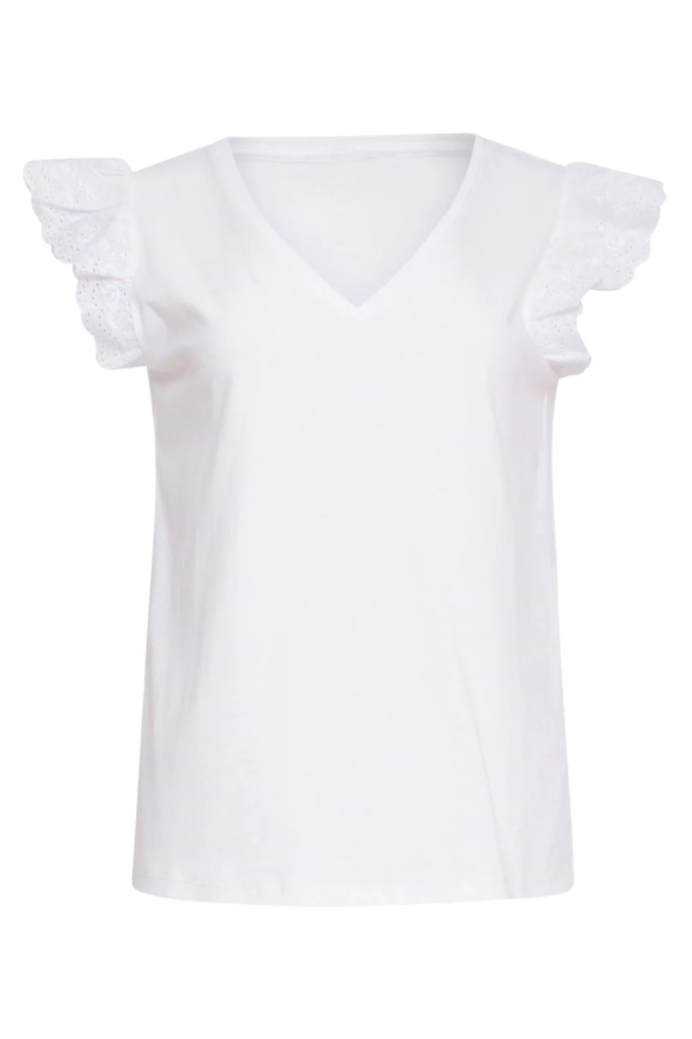 24170 Basic Te Top Met Brie Anglaise | White - Image 2