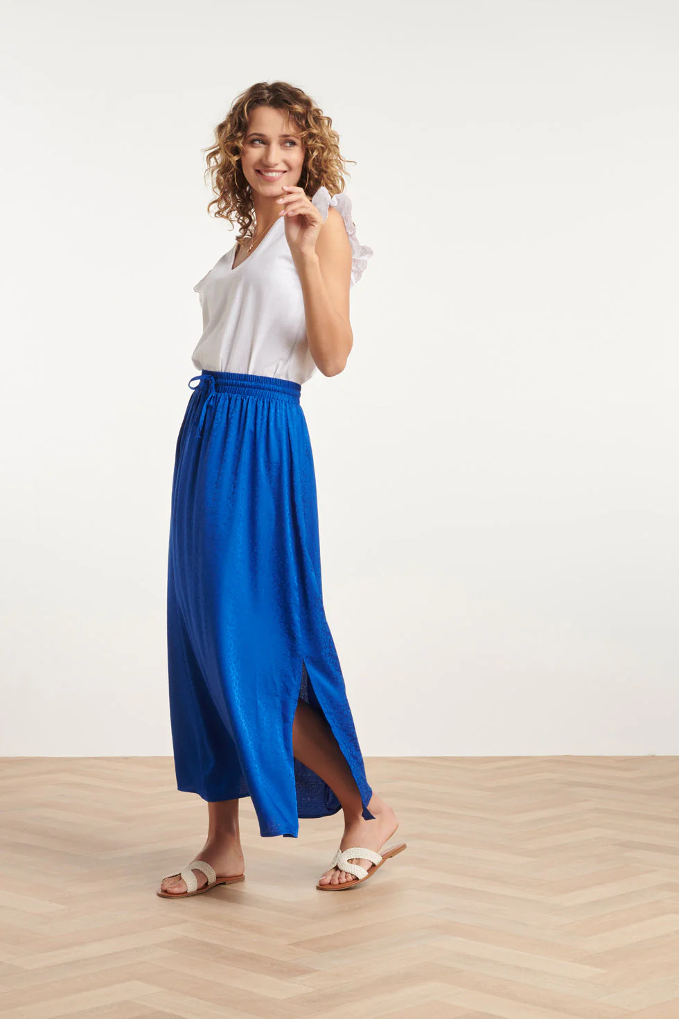 24170 Basic Te Top Met Brie Anglaise | White - Image 4