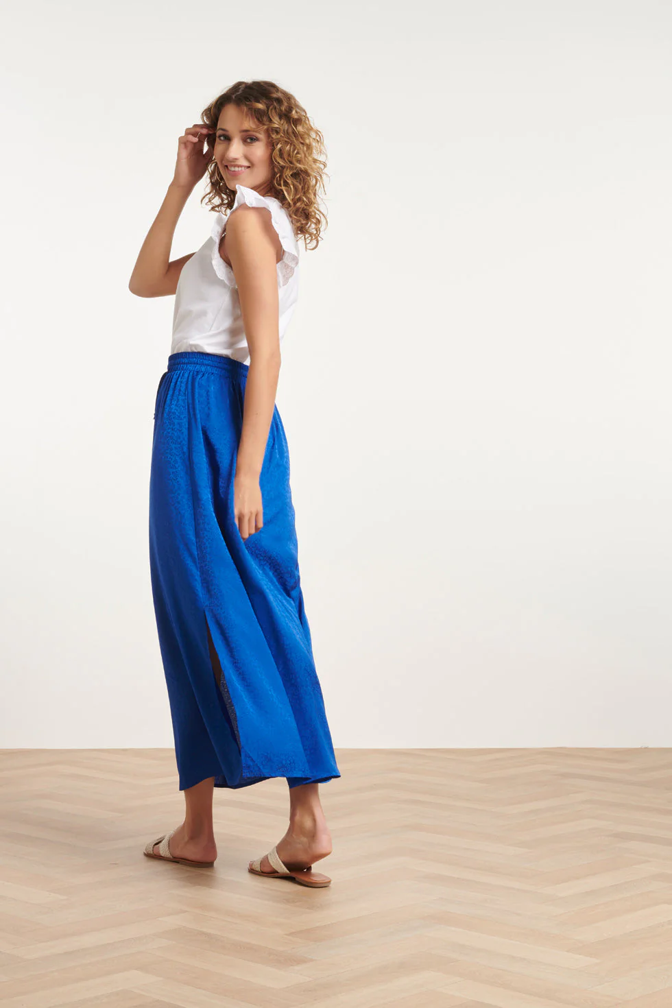 24170 Basic Te Top Met Brie Anglaise | White - Image 5
