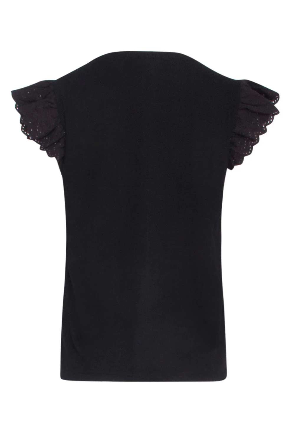24170 Basic Top Met Brie Anglaise | Black - Image 7