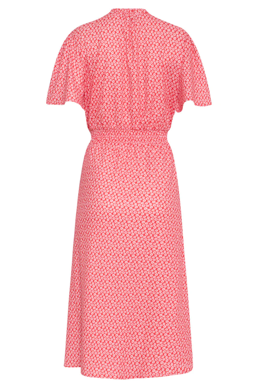 24177  Midi Jurk Met Knoopsluitingsmok | Red - White - Image 7