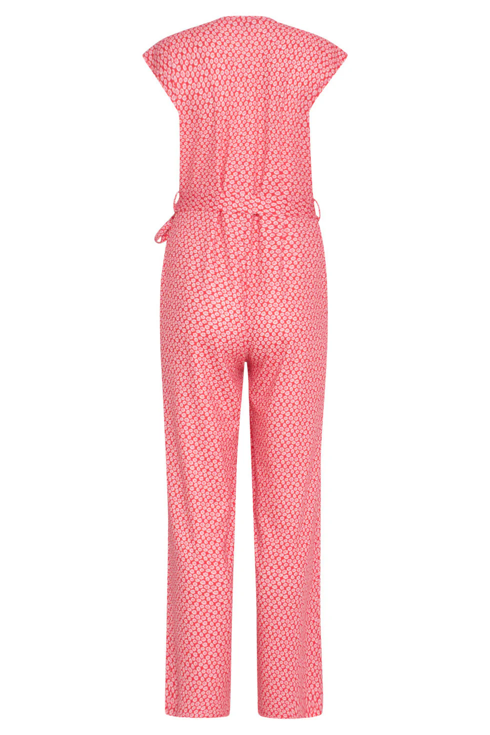 24178 Jumpsuitwikkelontwerp Met Bloemenprint | Red - White - Image 7