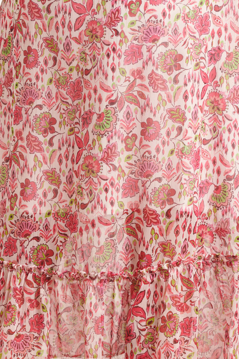 24307 Wikkelstijl Maxi Jurk Van Chiffon Met Fuchsialime Bloemenprint | White - Muticolour - Image 8