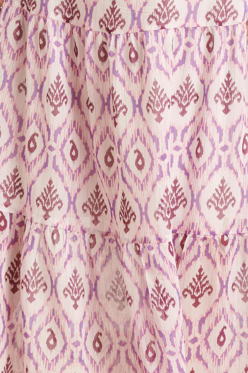 24324 Maxi Wikkelstijl Jurk Met Vrouwelijke Aztekenprint | White - Purple - Image 8