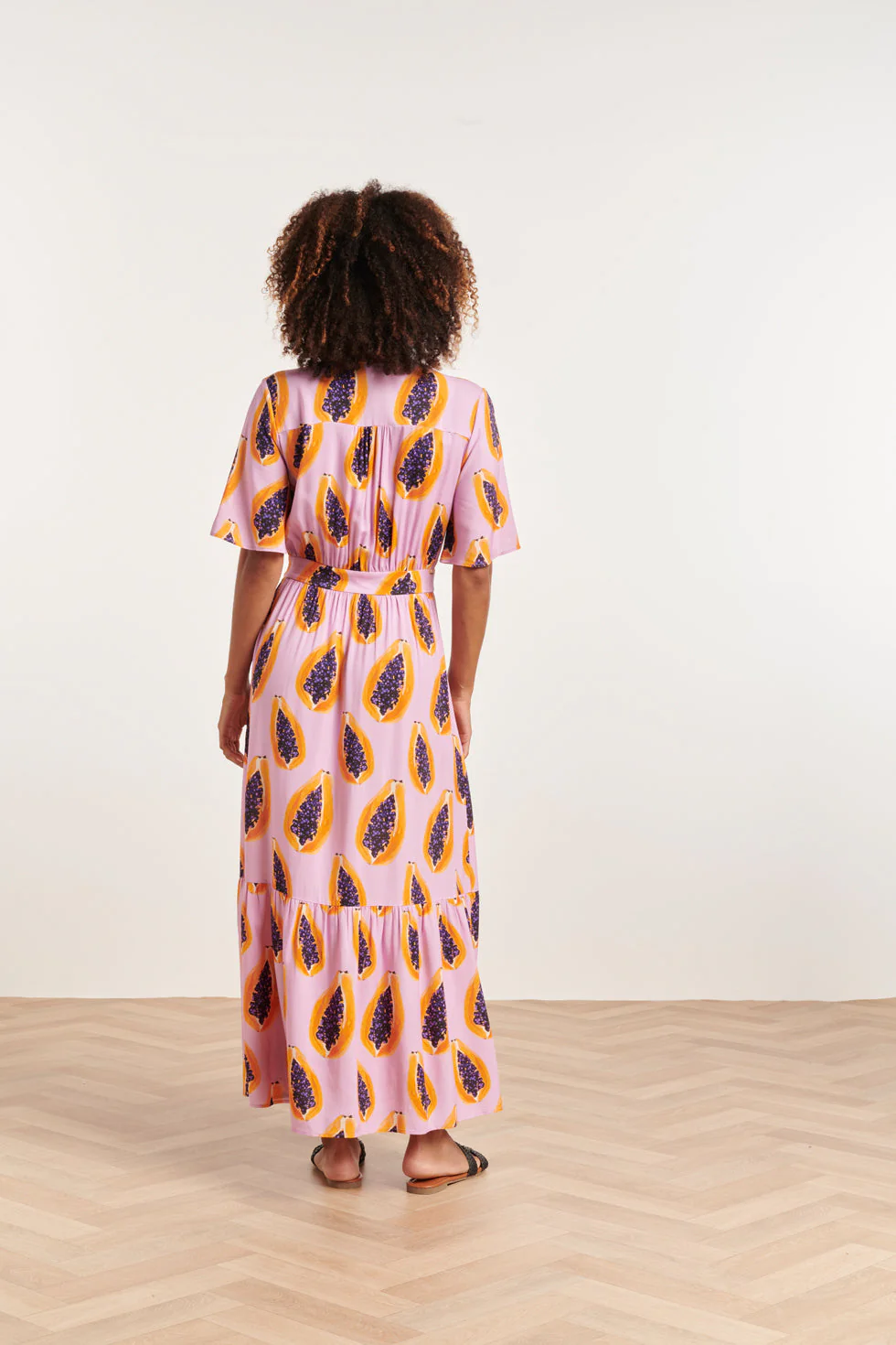 24327 Lilae Papaya Print Maxi Jurk | Lilac - Muticolour - Image 6