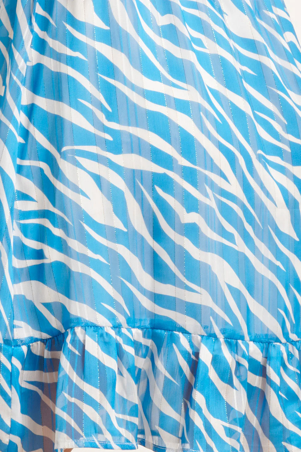 24333 Kort Zomers Jurkje Met Helder Animal Print | White - Mid Blue - Image 8