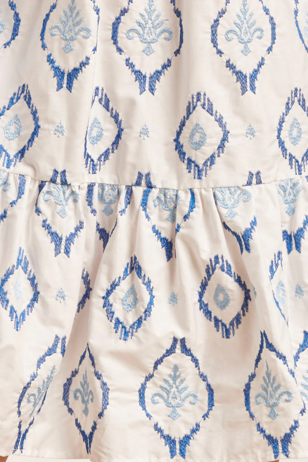 24340 Katoenen Geborduurde Fashion Top | White - Blue - Image 8
