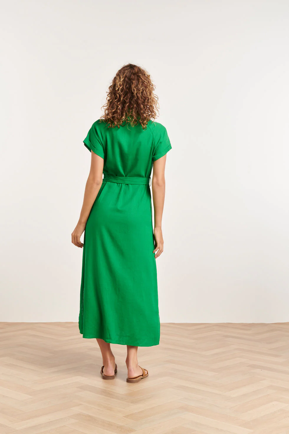24348 Ademende Zomer Shirtjurk | Green - Image 7