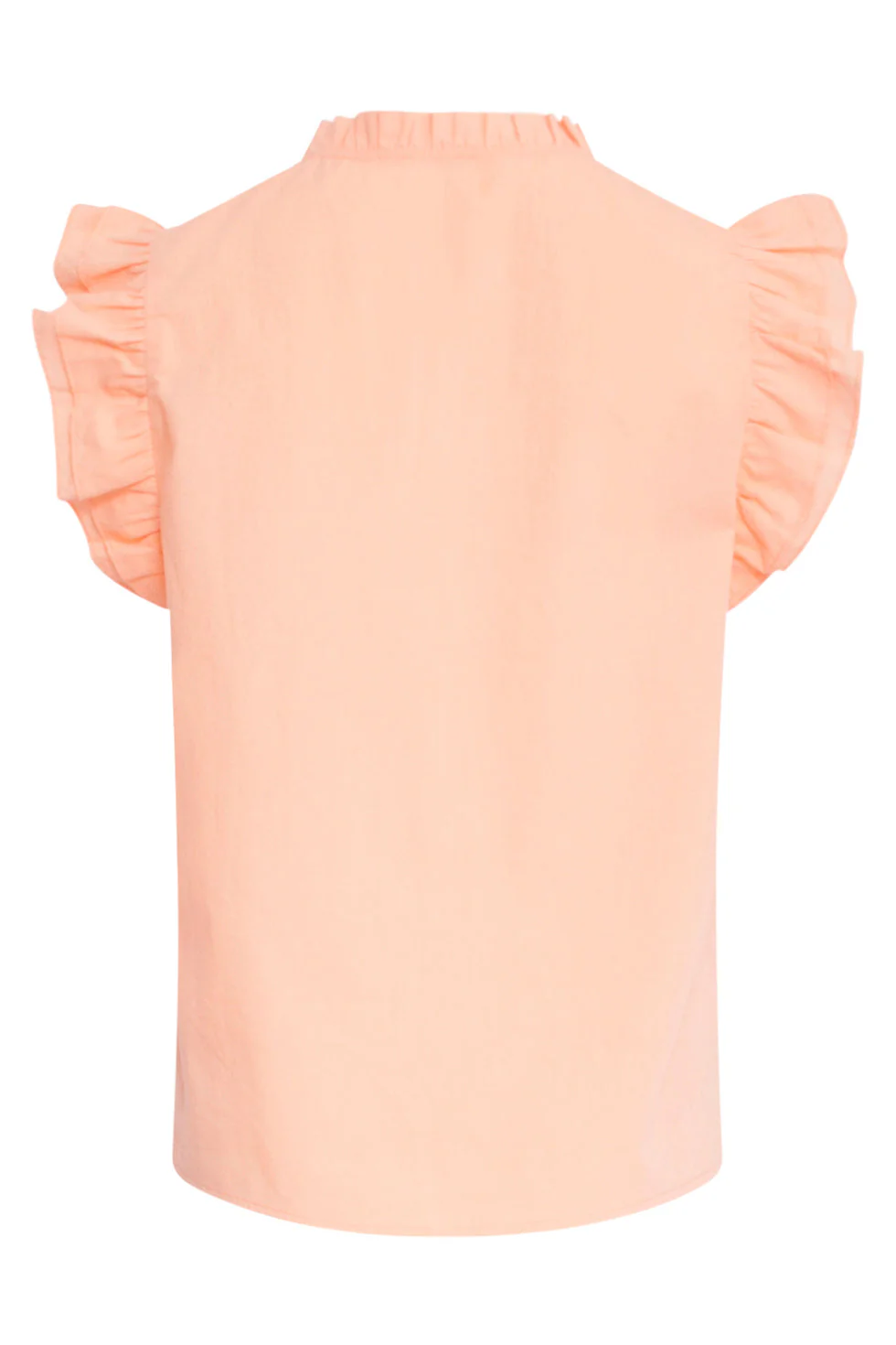 24352 Zachte Perzike Top Met Dubbele Ruchesmouwen | Orange - Image 7