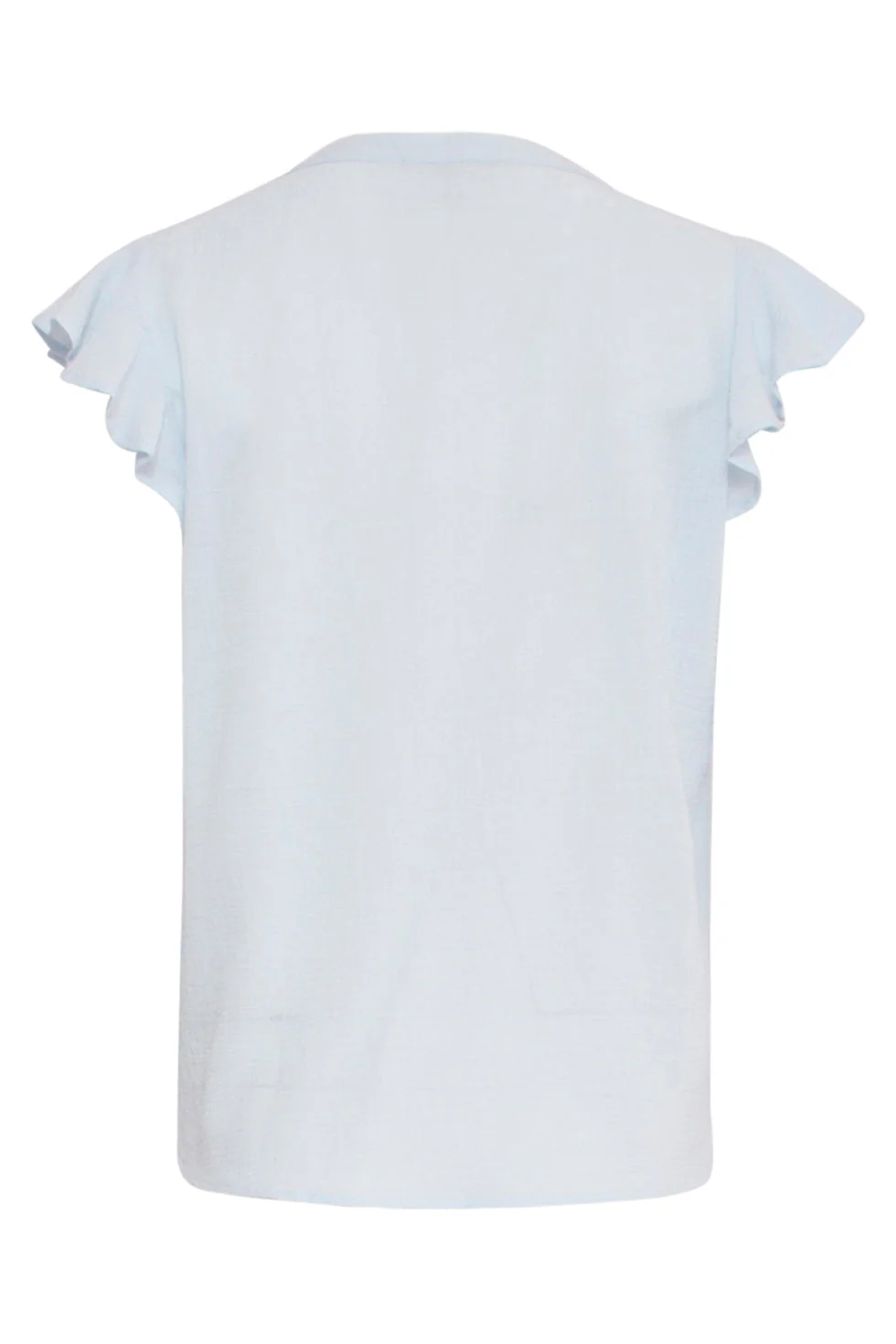 24359 Dames Korte Ruffle Mouw Baby Top | Light Blue - Image 7