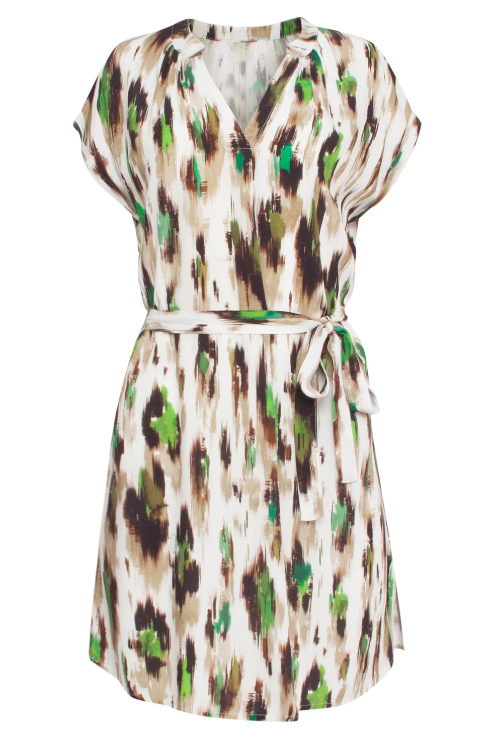 24364 Dames Te Jurk Met  Dieren Print | Off White - Muticolour - Image 2