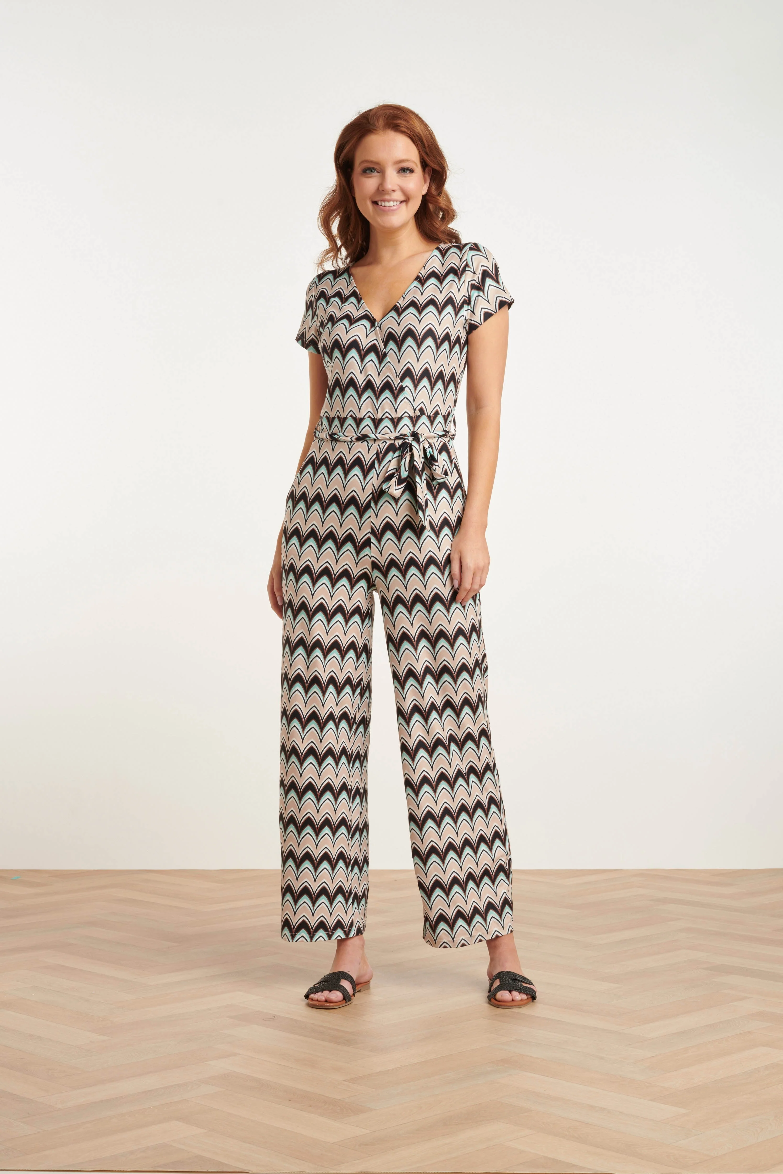 24427 Zachte Stretch Grafische Print Zomer Jumpsuit | Muticolour - Image 3