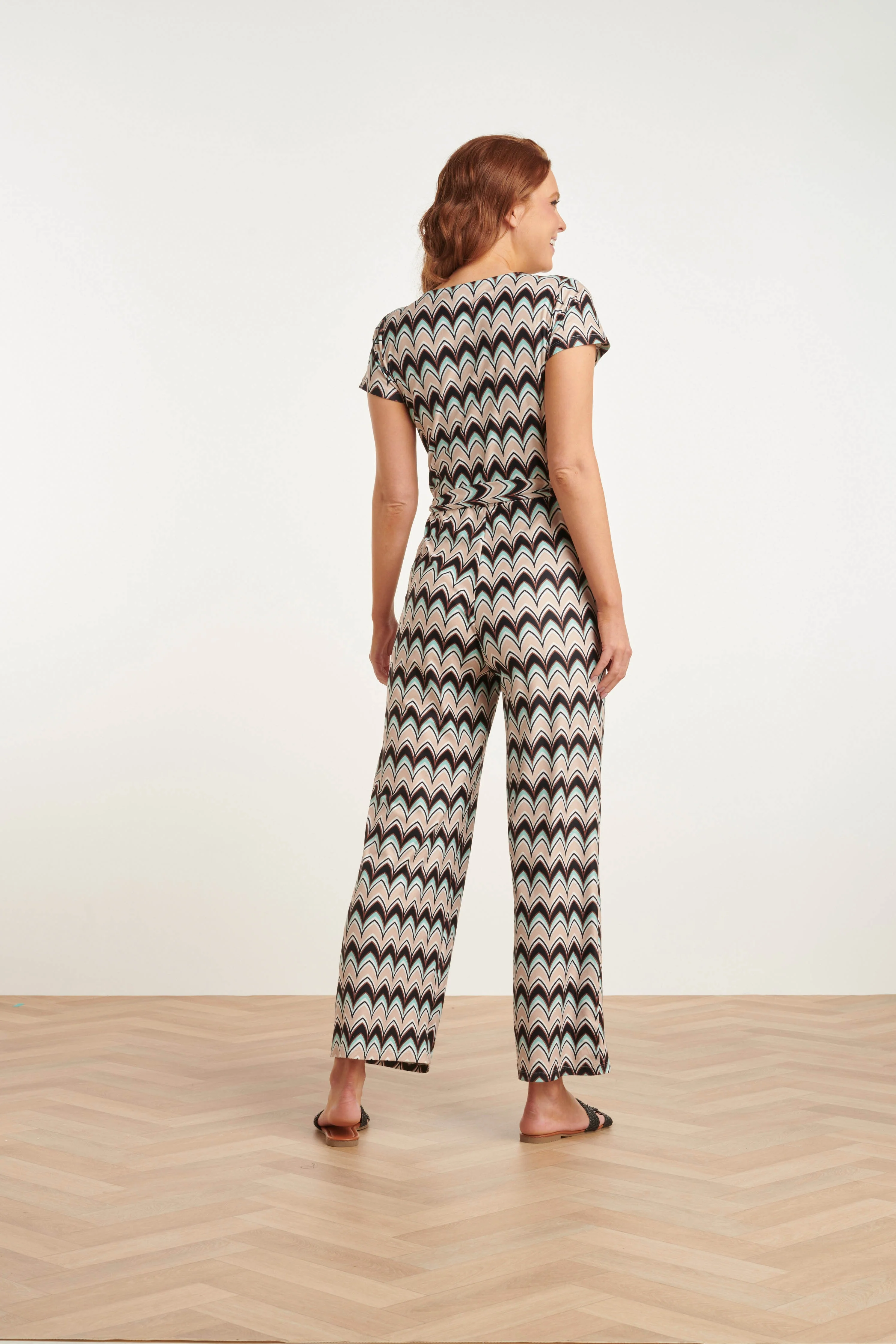 24427 Zachte Stretch Grafische Print Zomer Jumpsuit | Muticolour - Image 6