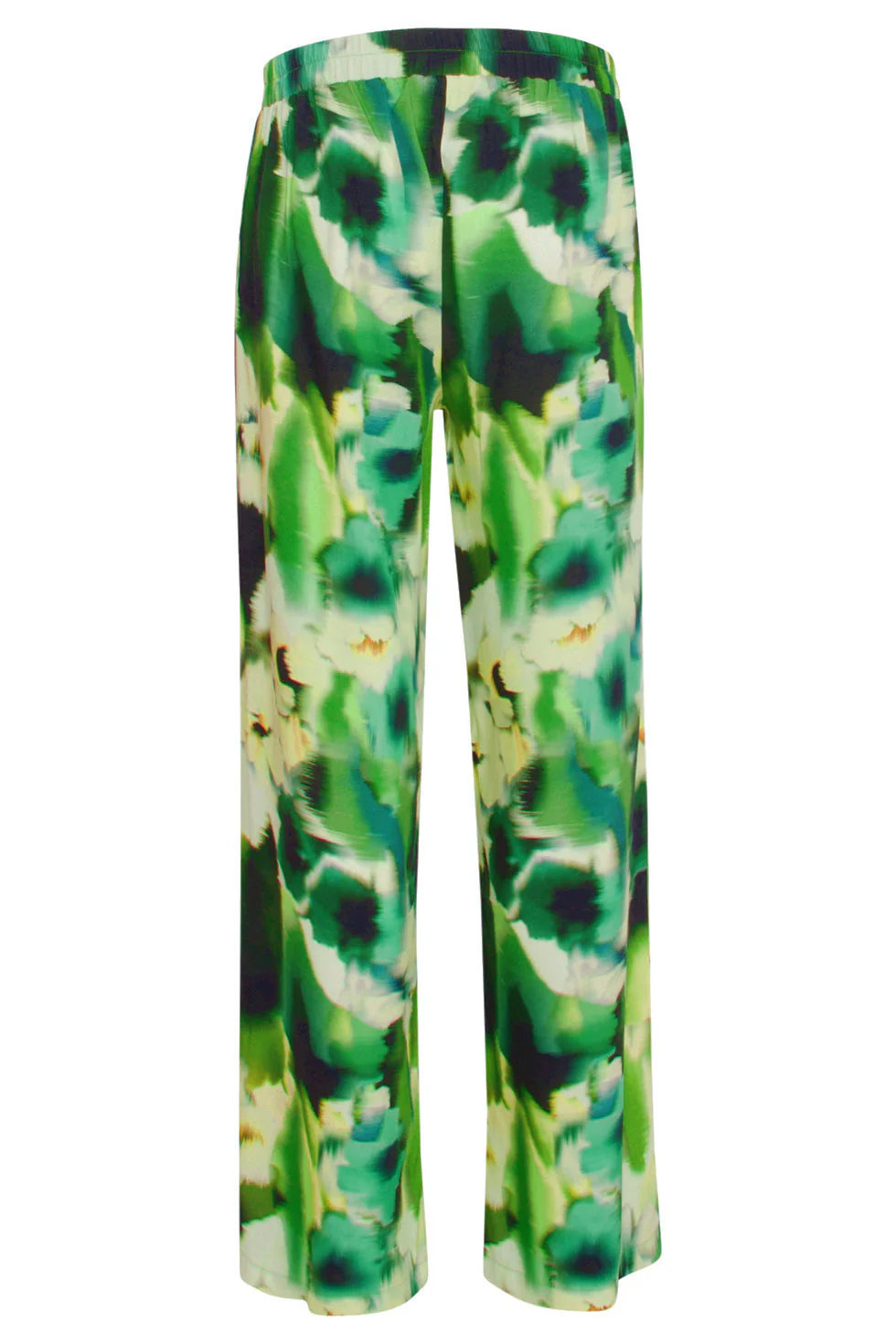 24428 Mashed Lemon Zomer Wijde Broek Met Abstracte Bloemenprint - Tinten | Black - Yellow - Image 8