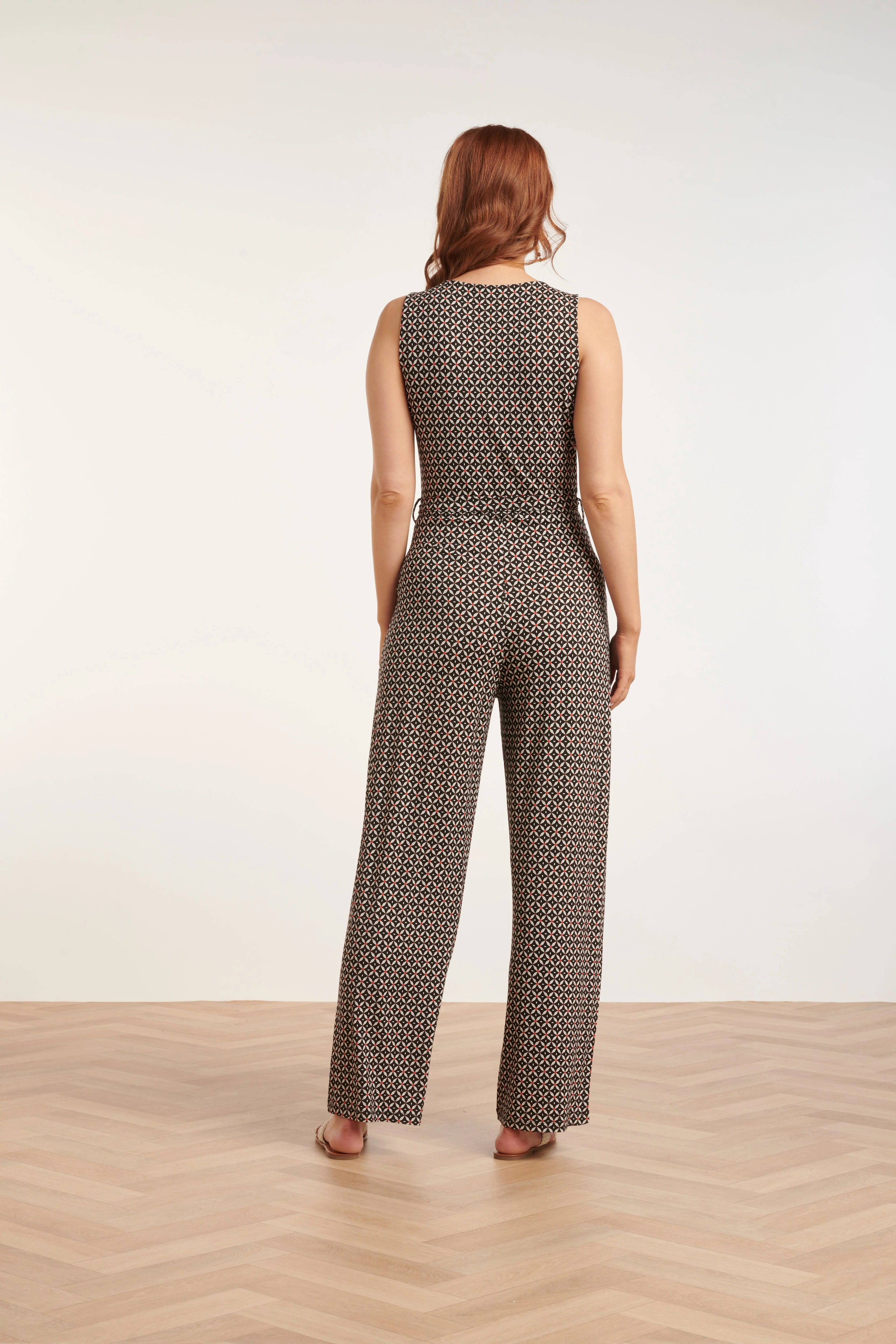 24439 Donkere Grafische Print Jumpsuit | Muticolour - Image 6