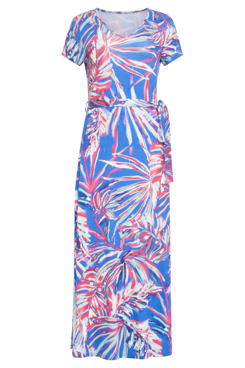24442 Helder Bladprint Maxi Zomerjurk | Muticolour - Image 2