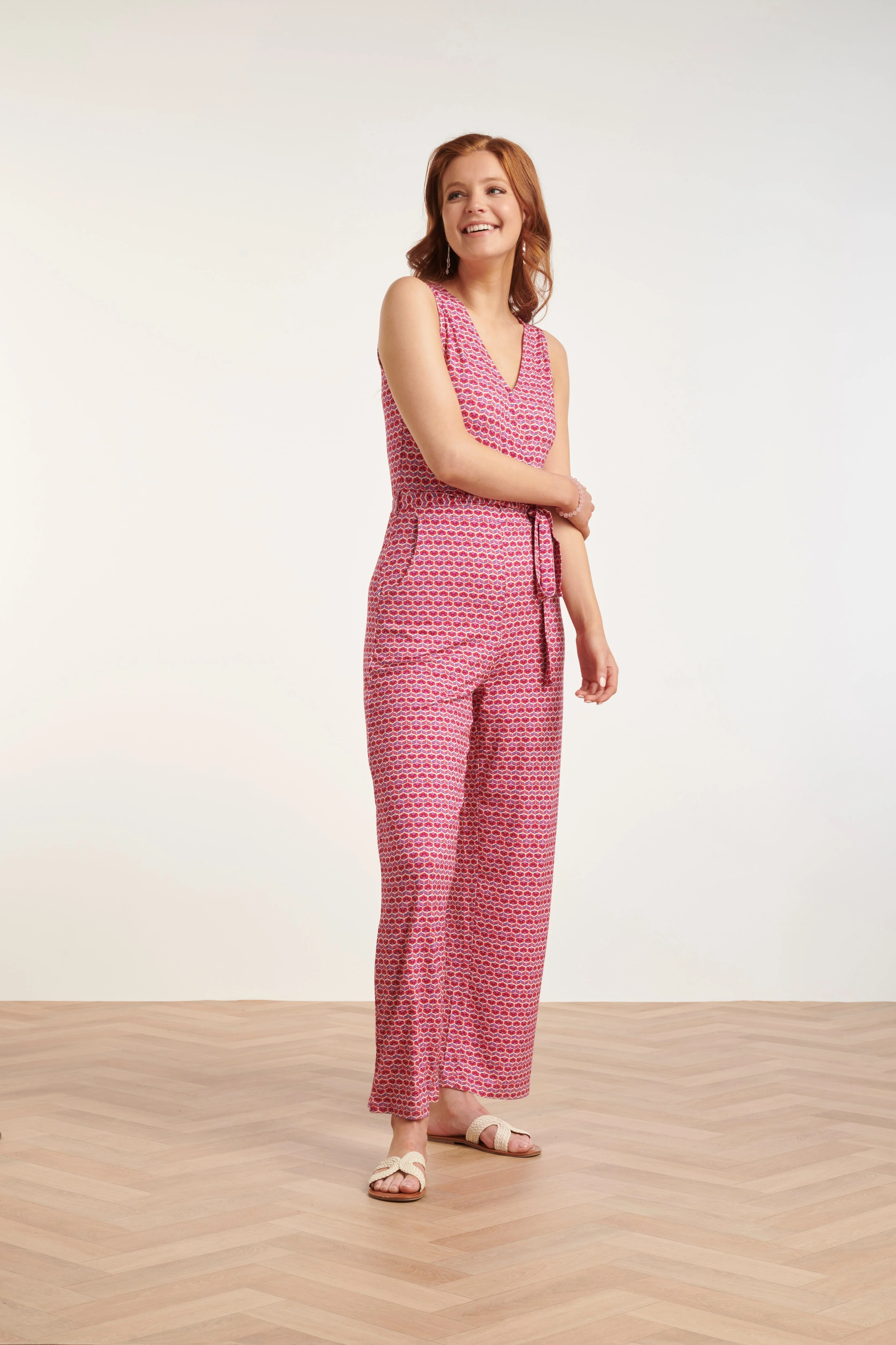 24444 Retro Grafische Print Jumpsuit - Wijde Pijpen | Muticolour - Image 4