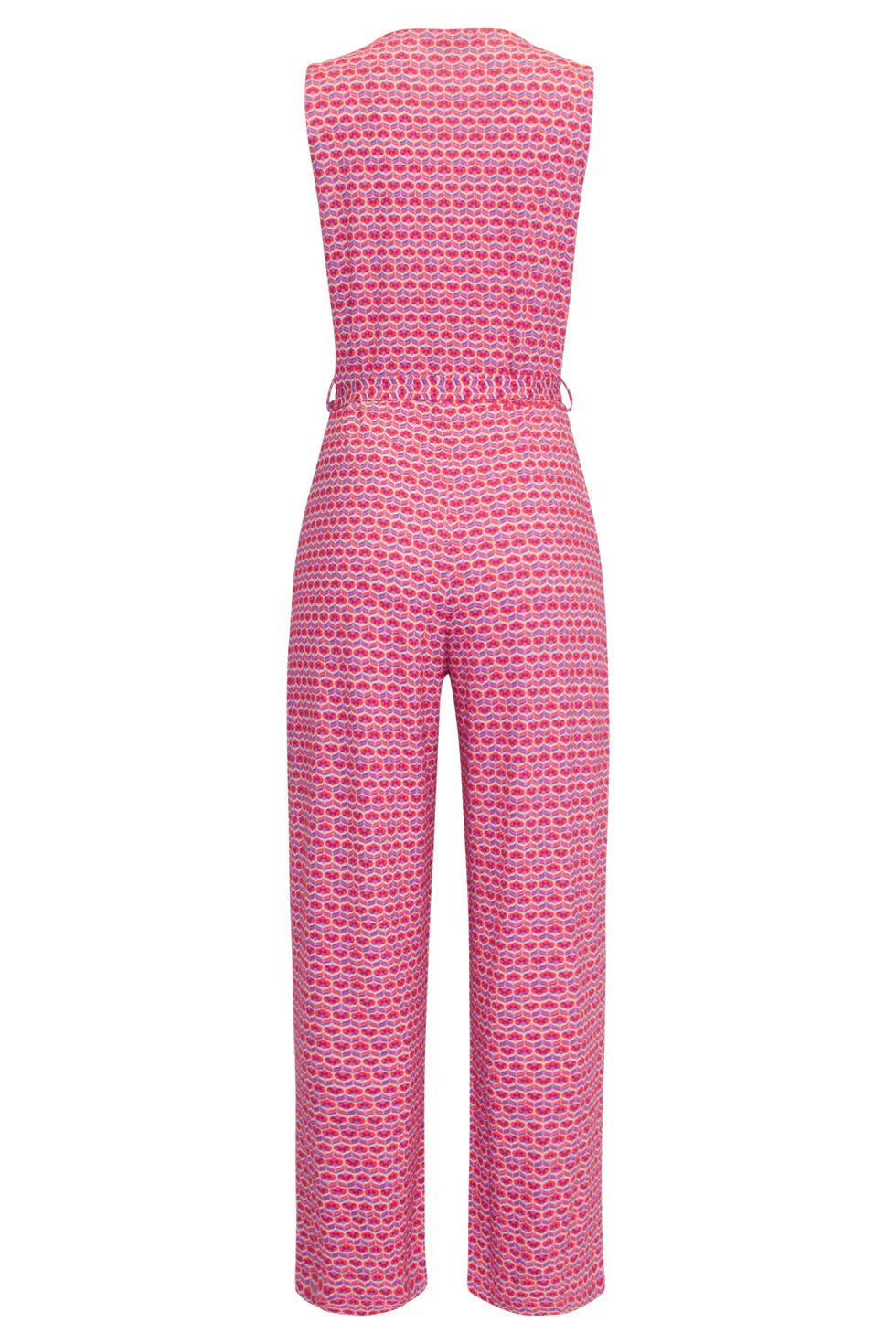 24444 Retro Grafische Print Jumpsuit - Wijde Pijpen | Muticolour - Image 7