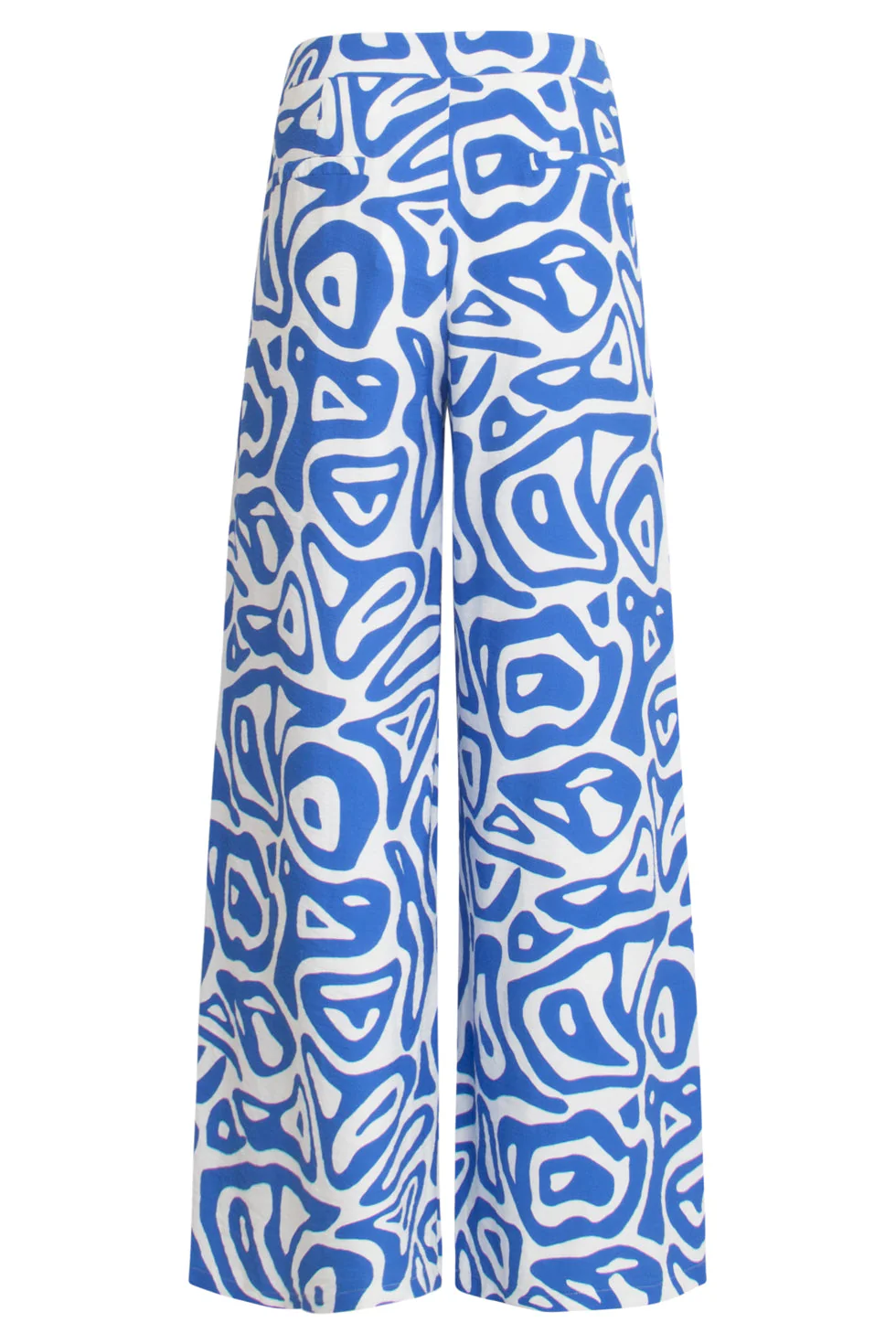 25004 Wijde Broek Met Te Abstracte Print | Cobalt - White - Image 7