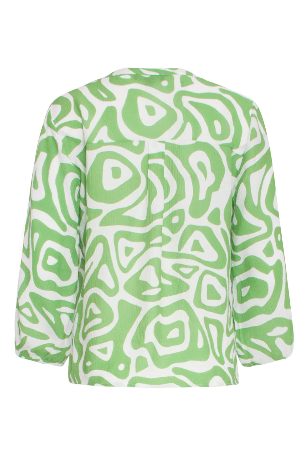 25006 Crinkle Top Met Lichtte Abstracte Print | Light Green - White - Image 7