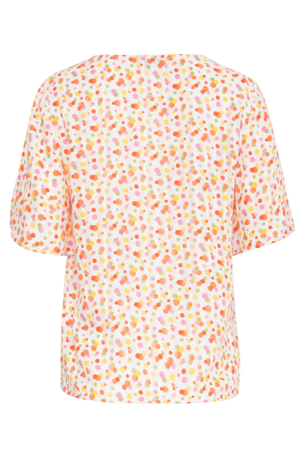 25010 V-Hals Top Met  Polka Dot Print | White - Muticolour - Image 7