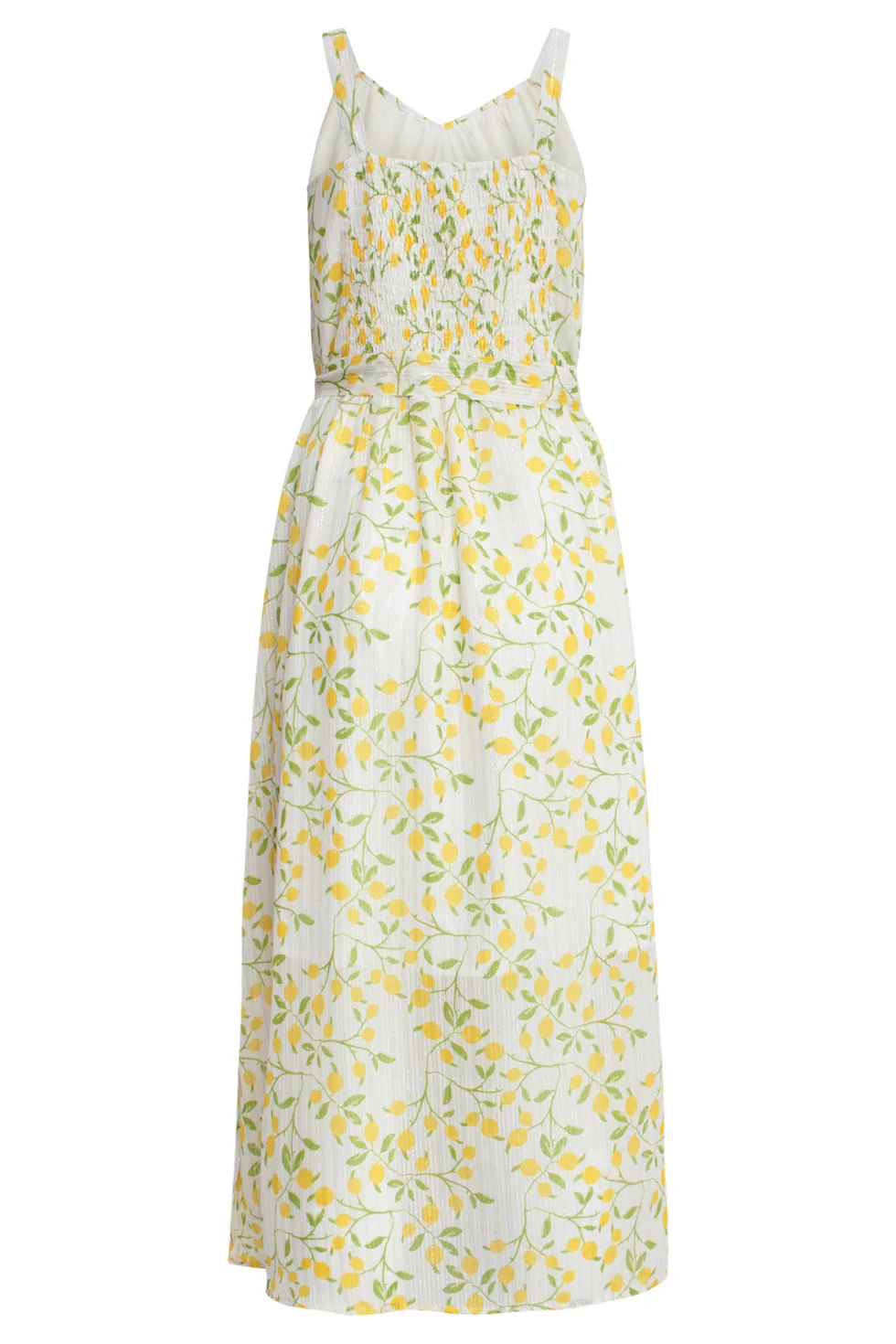 25011 Midi Strappy Jurk Met Citroenprint | White - Muticolour - Image 7
