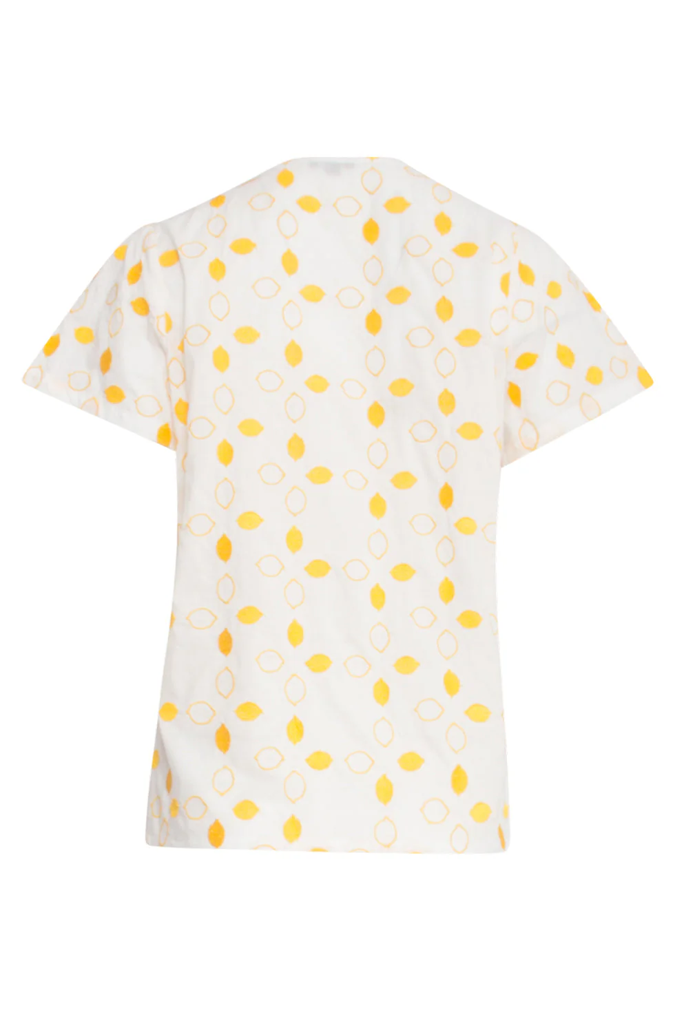 25016 Te Katoenen Blouse Met Citroen Borduursels | White - Yellow - Image 7