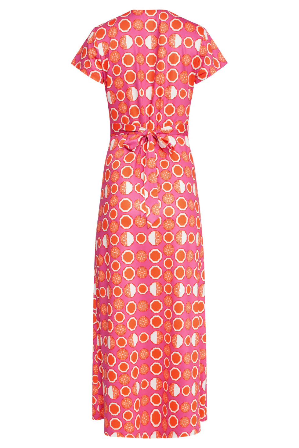 25026 Maxi Jurk Met V-Hals Met Fruitprint | Pink - Muticolour - Image 7