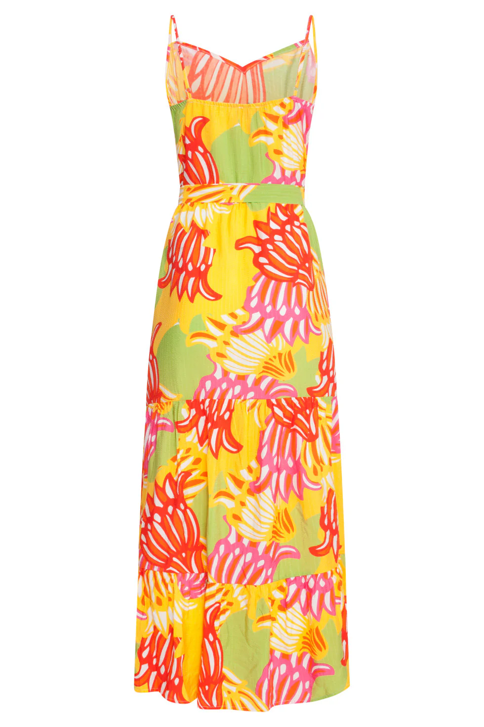 25029 Felgede Maxi Jurk Met Bloemenprint | Muticolour - Image 7