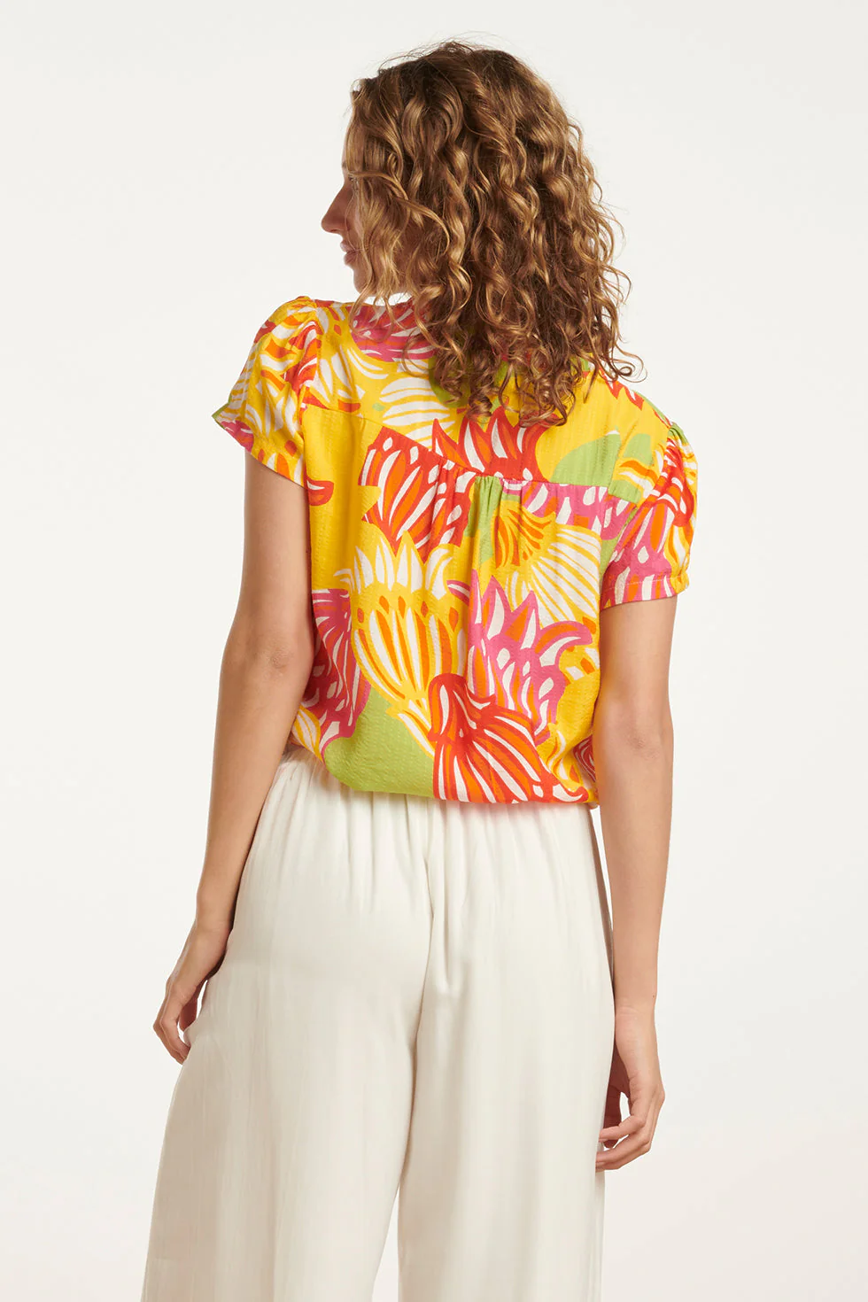25030 V-Hals Top Met Fel Rijke Bloemenprint | Muticolour - Image 6
