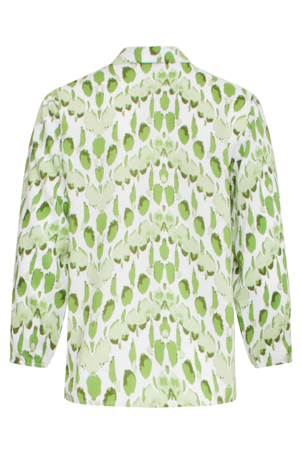 25031 V-Hals Bloes Met Slangenprint | White - Light Green - Image 7
