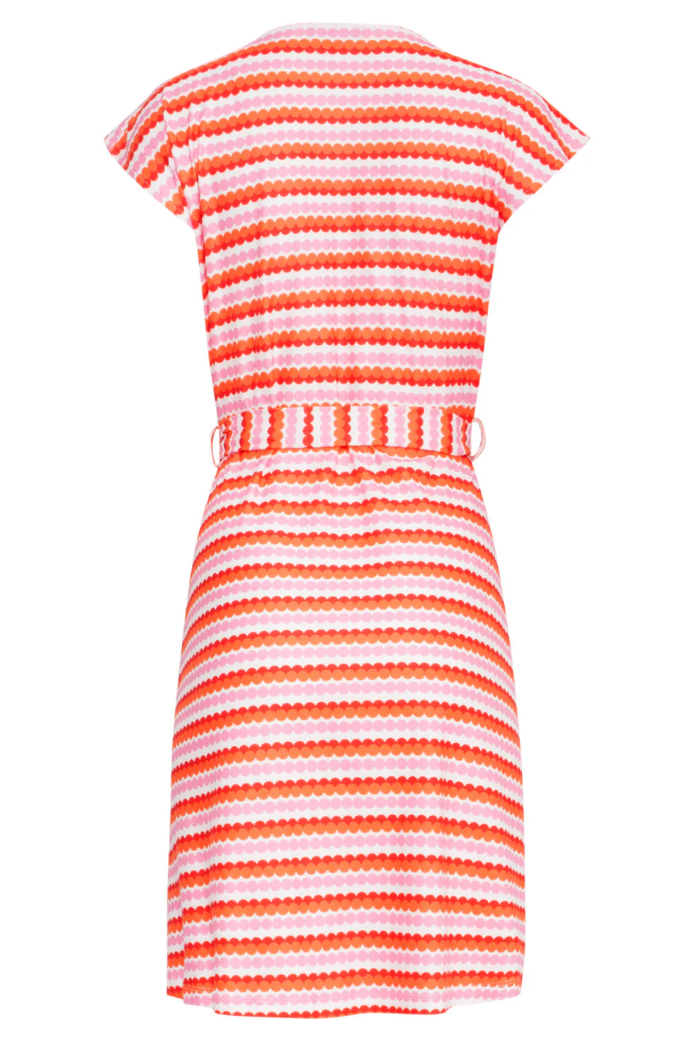 25037 V-Hals Overlapped Korte Jurk Met Grafische Dots, | Muticolour - Image 7