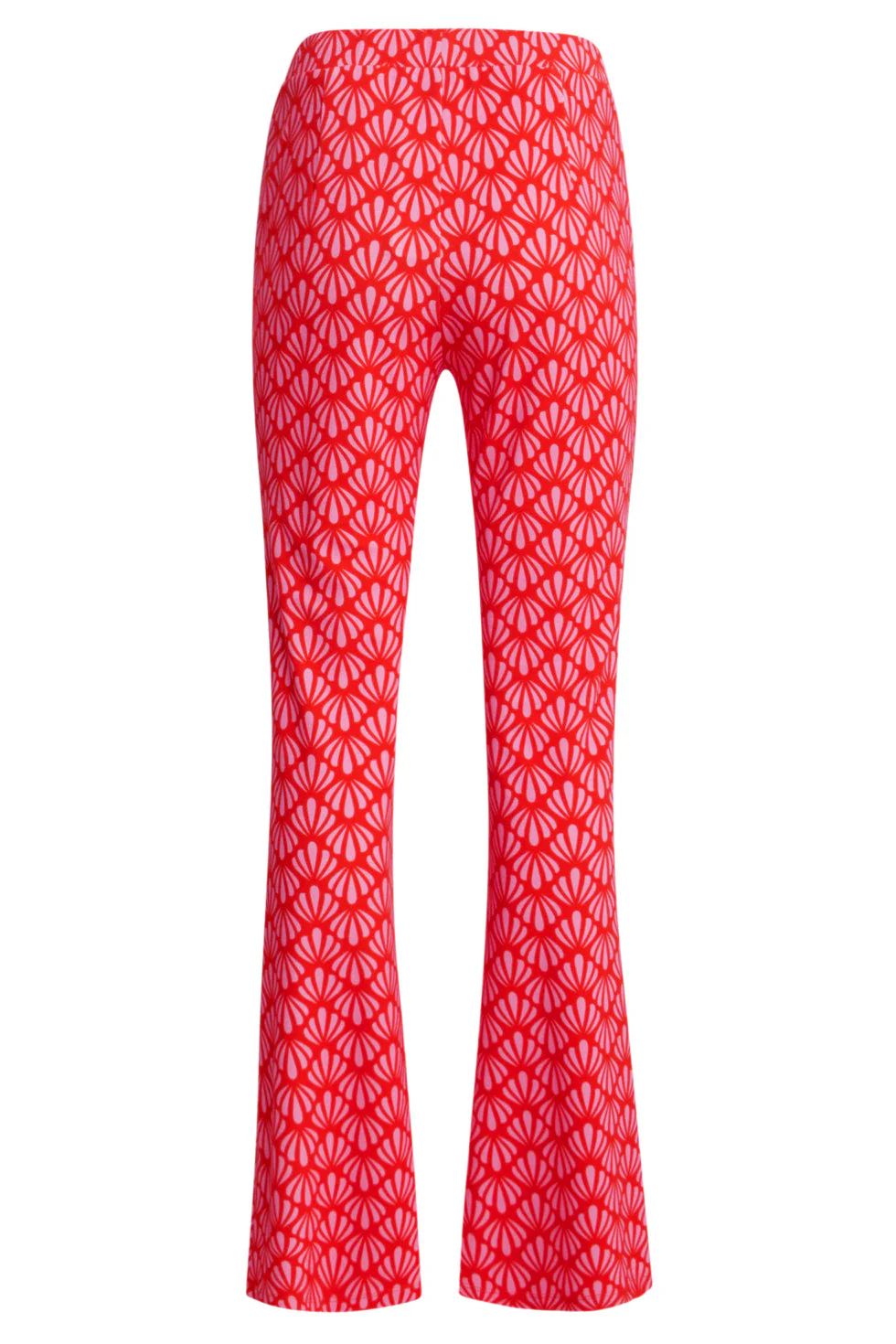 25041 Flared Leggings Met  Schelpenprint | Red - Pink - Image 7
