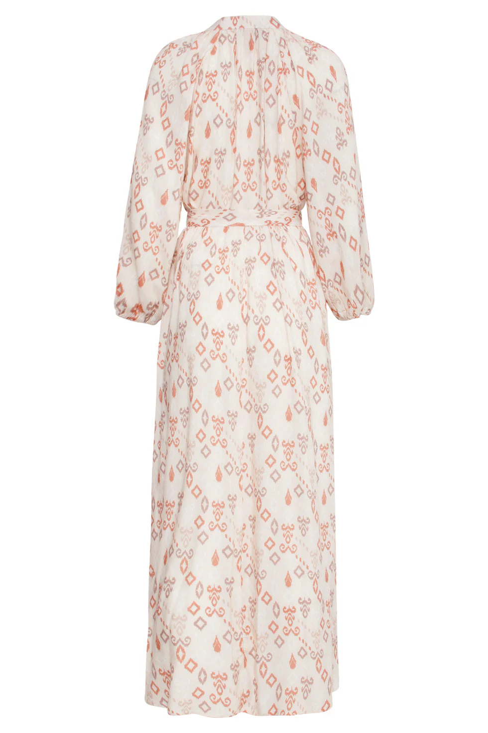 25042 Lichte Maxi Jurk Met V-Halsaztec Print-Nude  Tinten | Sand - Muticolour - Image 7